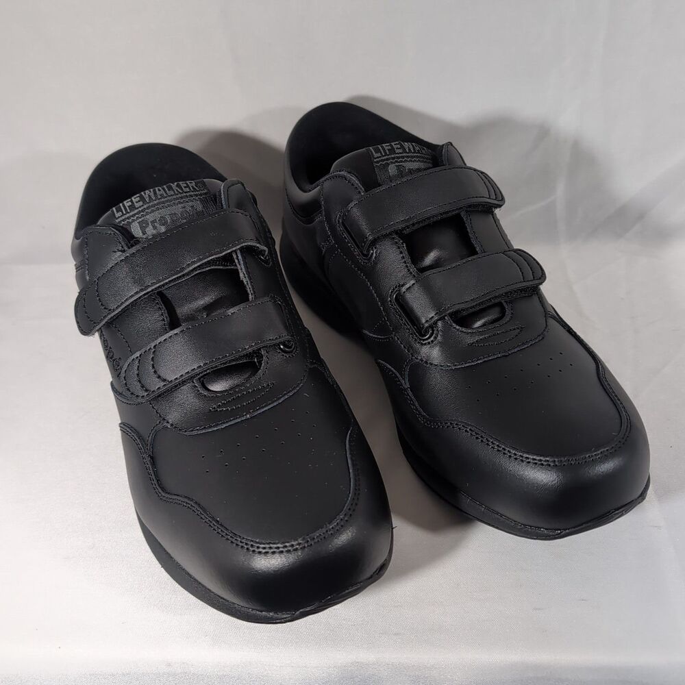 Propet LifeWalker (M3705) Orthopedic Walking Shoe Men's 10.5(E) Extra Wide Black - Picture 2 of 6